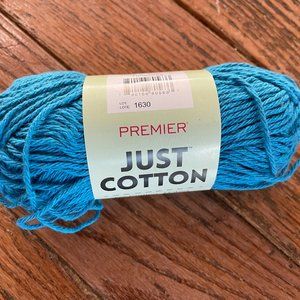 Small Skein Premier Just Cotton Blend Yarn - Color Turquoise - 87 yds.